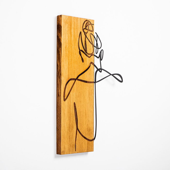 Wallity MA-295 Accesorio de Pared de Madera y Metal Nogal y Negro Wallity MA-295 Accesorio de Pared de Madera y Metal Nogal y Negro